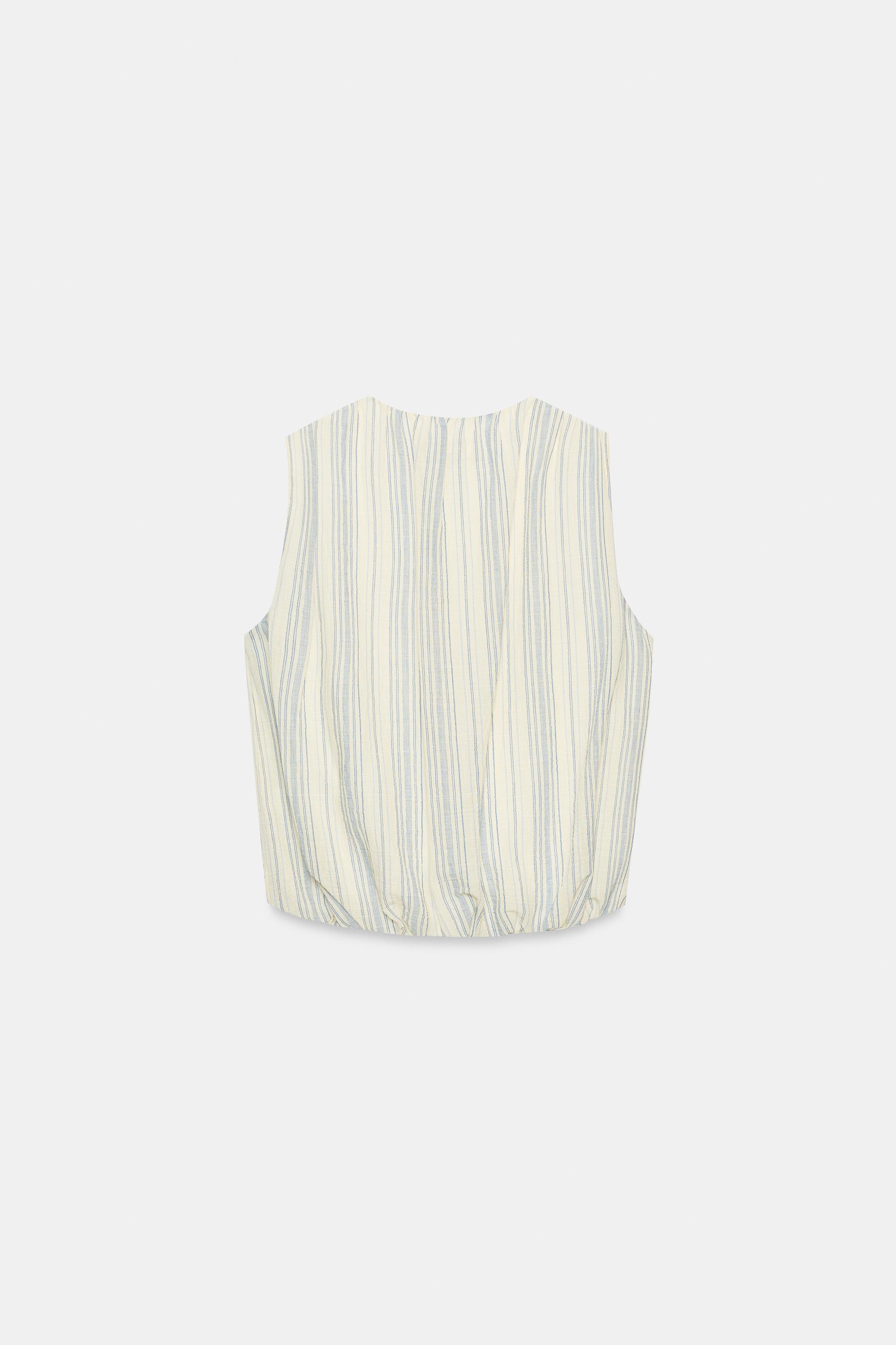 STRIPED BALLOON BLOUSE